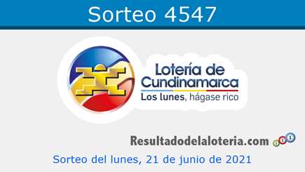 Lotería de Cundinamarca. Sorteo 4547 del día 21 de junio ...