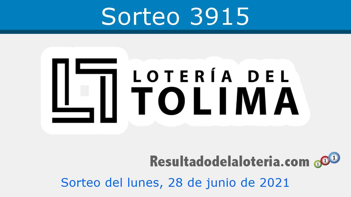 Lotería del Tolima. Resultado del último sorteo